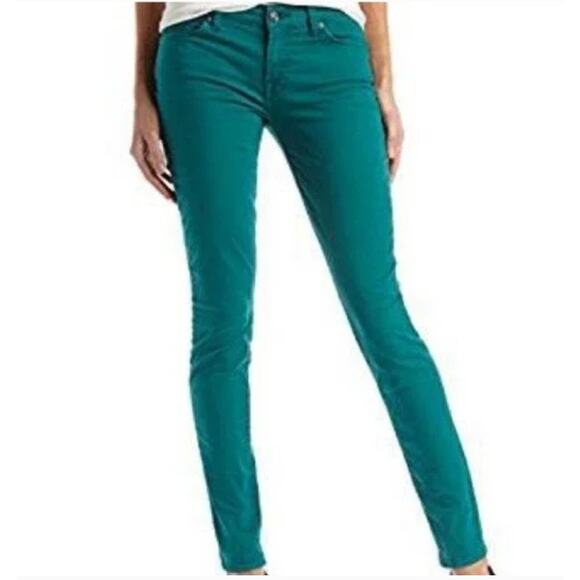 7 for all Mankind Jeans Womens 26 Blue Green Gwenevere Skinny Denim - Picture 1 of 13